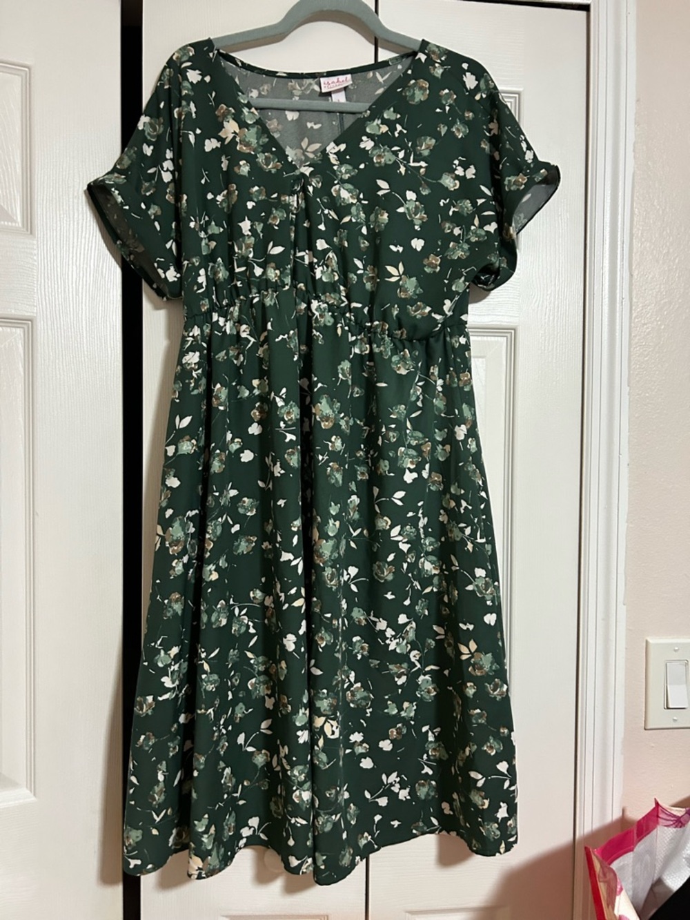 Isabel Maternity by Ingrid & Isabel Forest Green Floral Maternity Dress